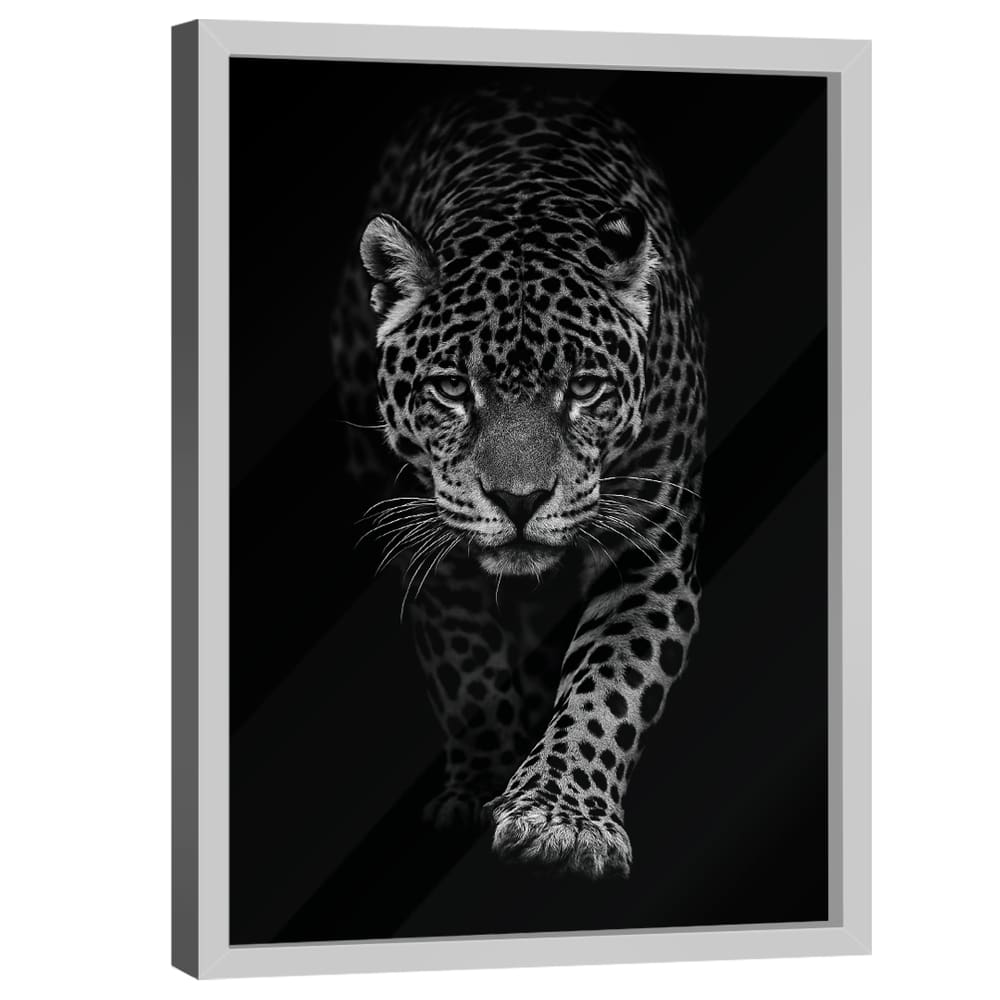 Quadro Decorativo Onça no Preto