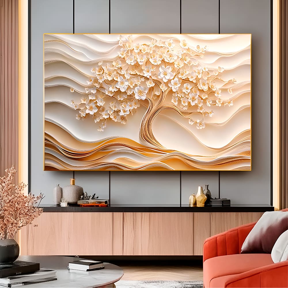 「Di Masea」JuliaＷeist￼額61.5×46.5絵￼31×33cm Quadro Decorativo Árvore Majestosa Estilo 3D | Casas Bahia