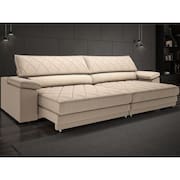 Sofá de Duplo Molejo com Carregador USB, Retrátil e Reclinável Viena 2,90m Linho Soft - NETSOFAS