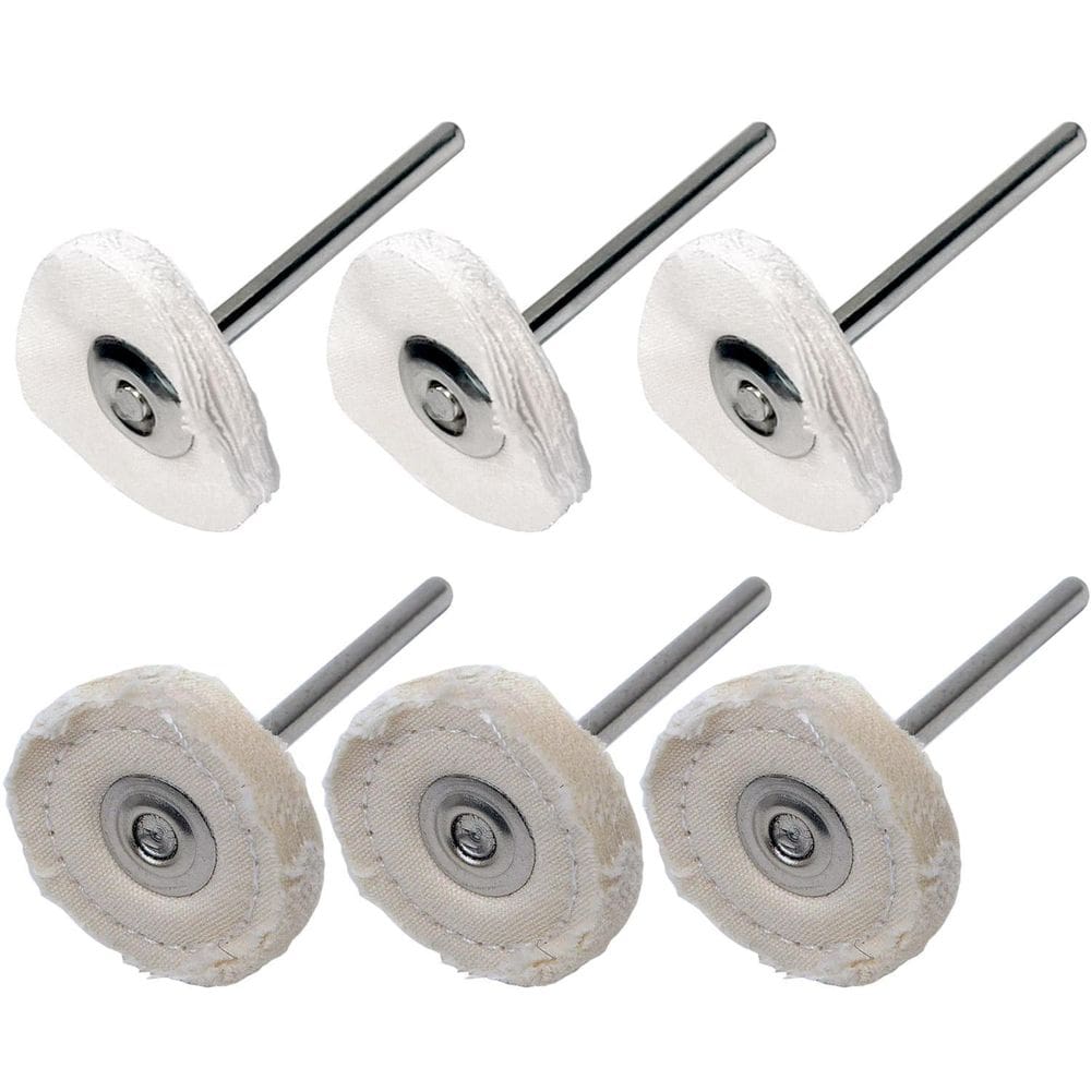 Kit 6 Rodas De Algodão E Pano Haste 3Mm Polir Micro Retífica