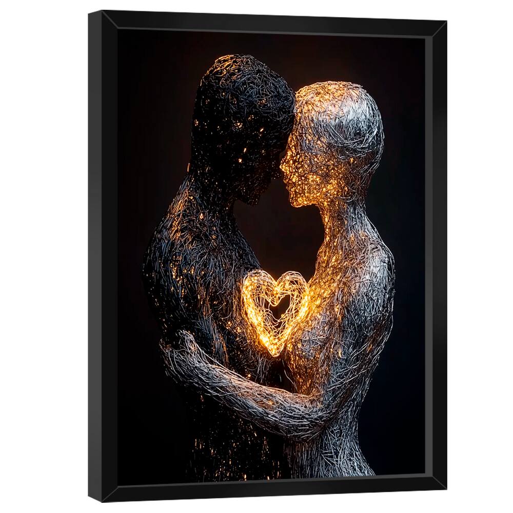 Quadro Decorativo Casal Fios de Metal