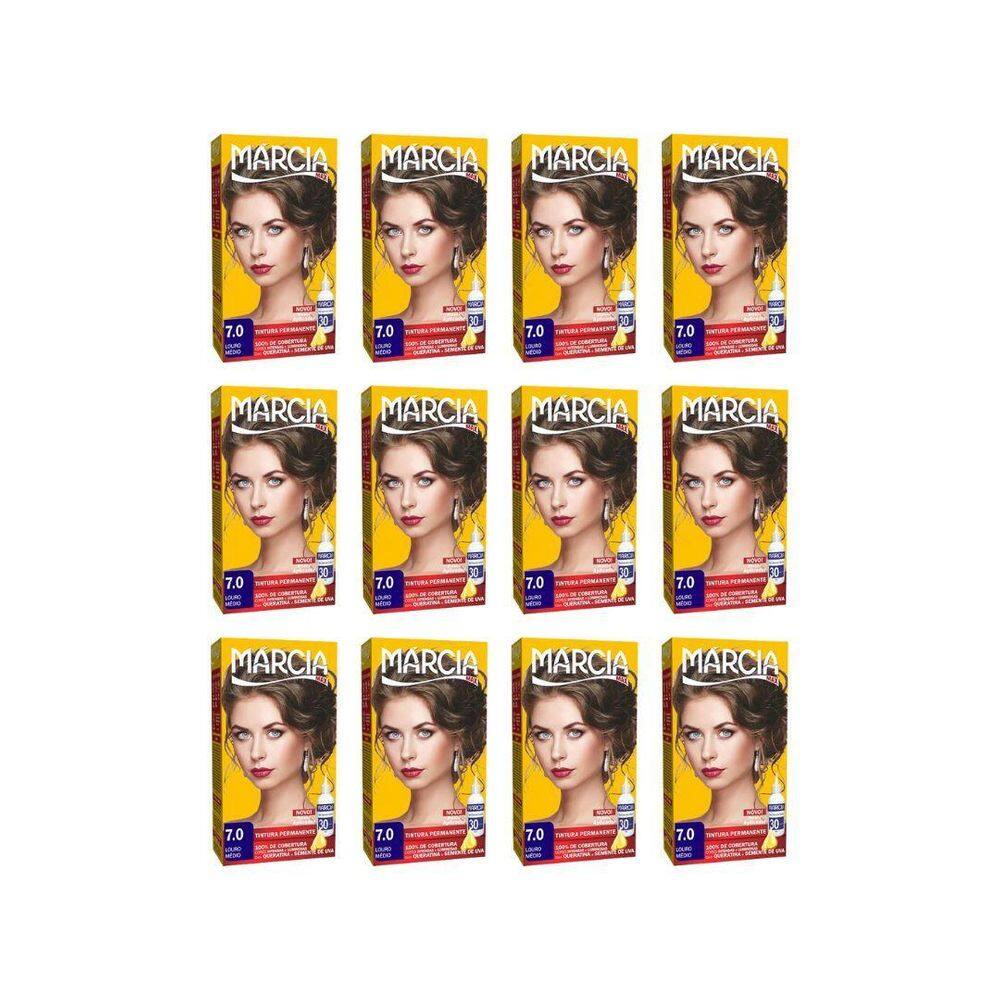Coloração Marcia Liquida 7.0 Louro Medio - Kit C/12Un