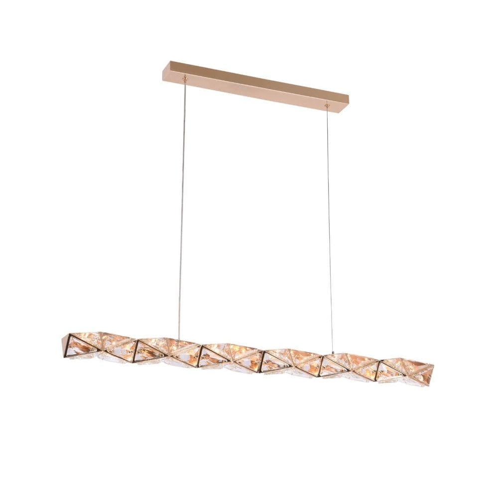 Pendente Led Cristal Kazy Ori 94Cm 3000K Ouro Brilho