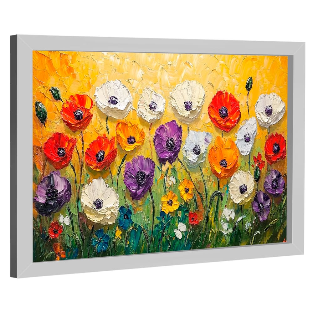 Quadro Decorativo Flores Abstratas Coloridas