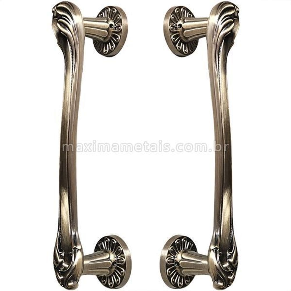 Puxador Duplo Porta Pivotante Correr Rústico Petra Bronze
