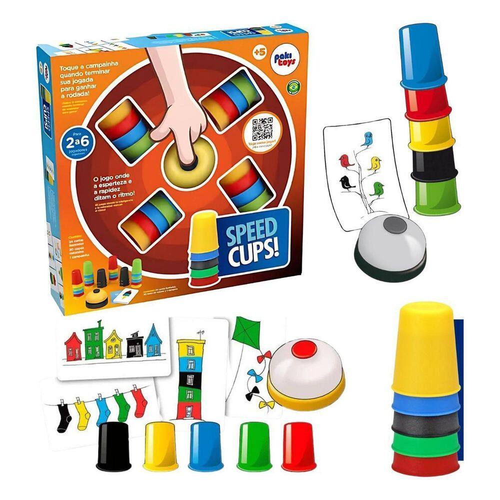 Jogo Speed Cups Copinhos Coloridos Brinquedo Educativo Pakit