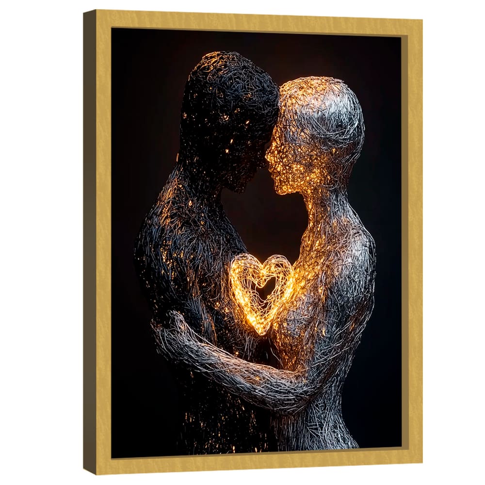 Quadro Decorativo Casal Fios de Metal