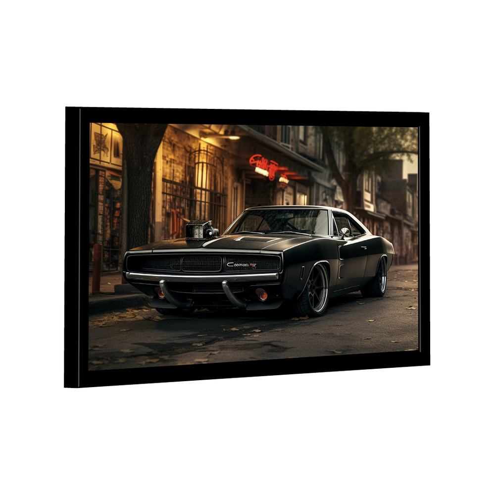 Quadro Decorativo  Dodge Charger Black -- BR ARTES