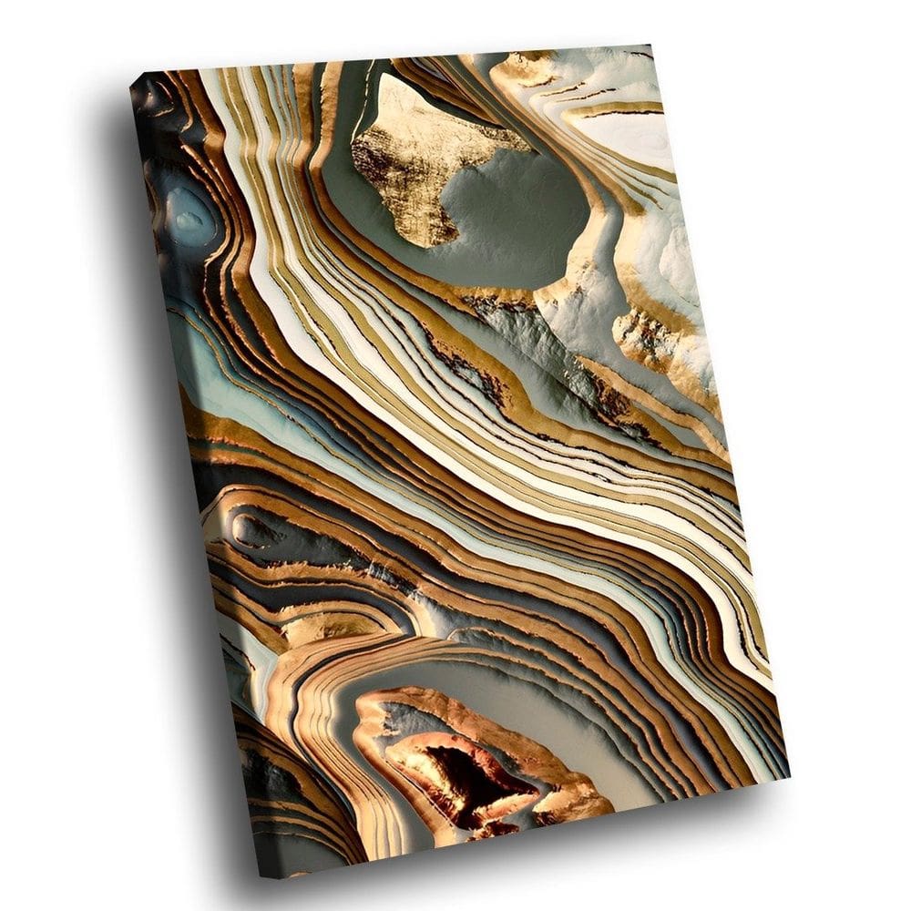 Quadro Decorativo  Abstrato Dourado Textura