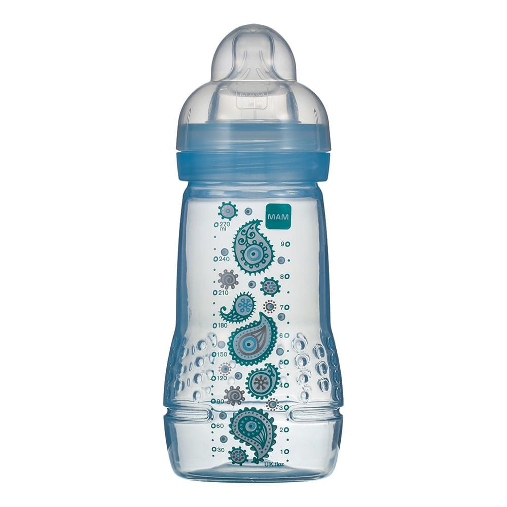 Mamadeira Mam Easy Active Fashion Bottle Bico de Silicone Skin Soft Cores diversas 270ml 2+ Meses Boys Ref:4837