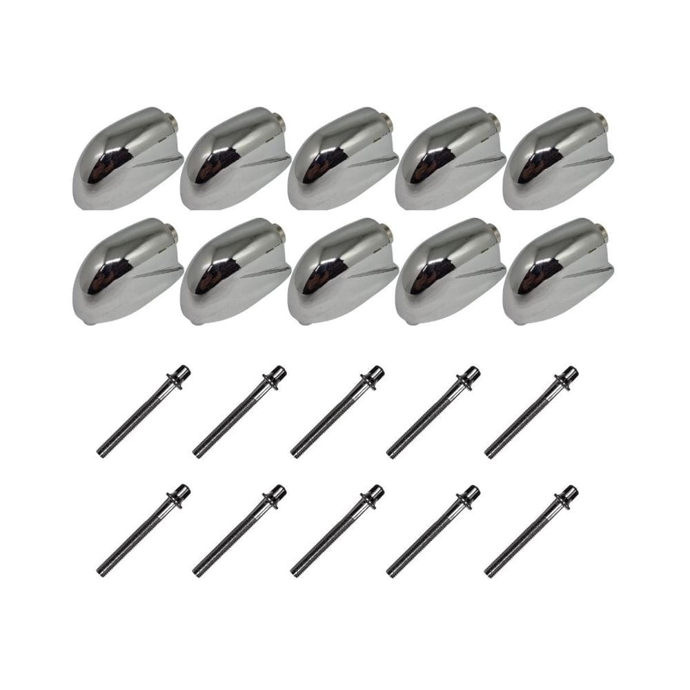 Kit 10 Canoas Tom Caixa Cromo 19.08 + 10 Parafusos 51X6Mm M6