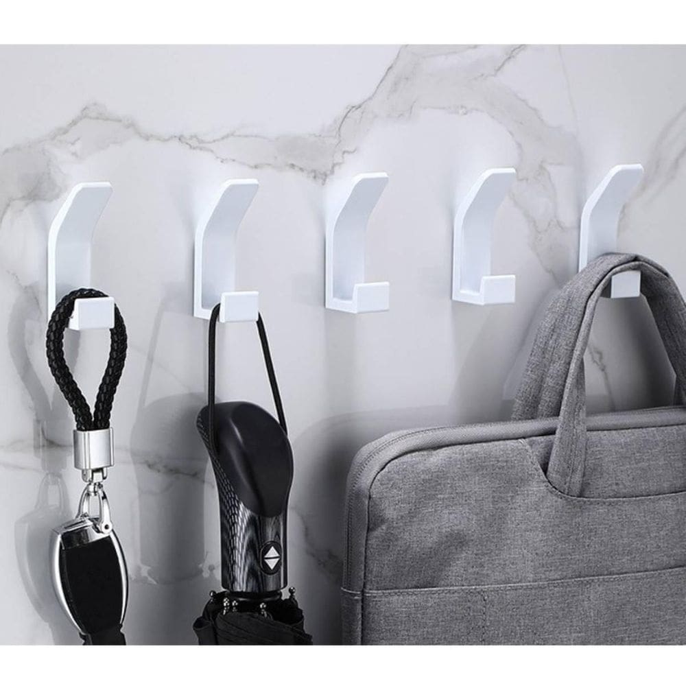 Kit 5 Gancho Suporte Pendurar Pano Toalha Em Cozinha Branco
