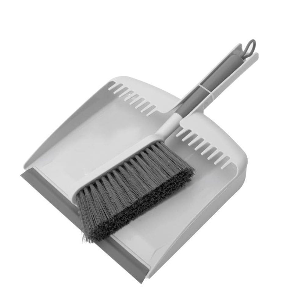 Kit Limpeza Pá Para Lixo + Escova Manual Chão Lavanderia -Ou