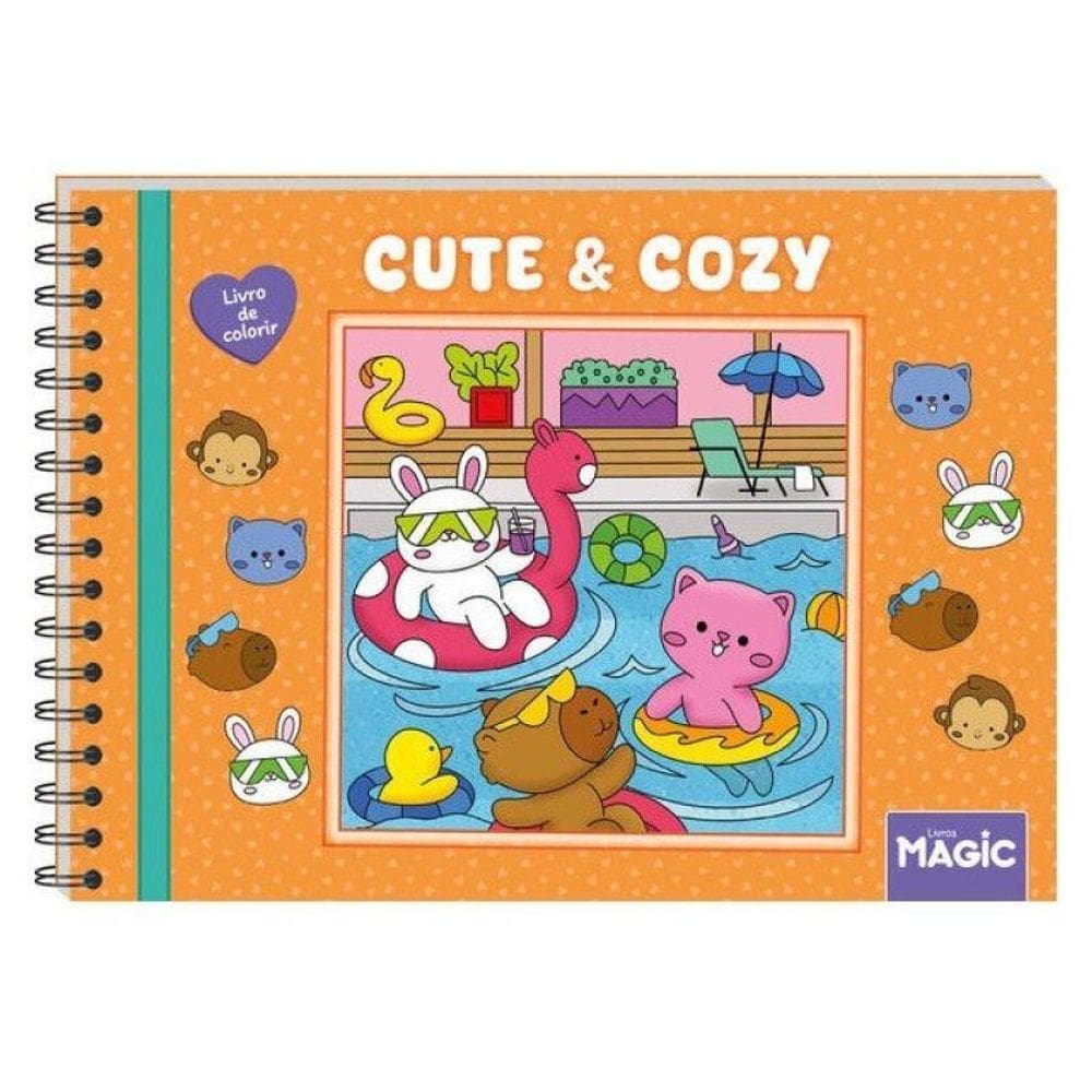 Cute And Cozy Orange - Livro De Colorir