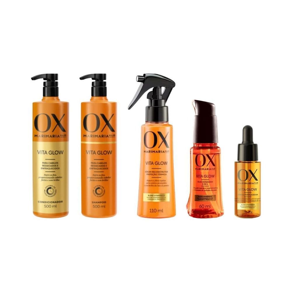 Kit Ox Vita Glow Mari Maria Cond+Shampoo+Serum+Oleo+Tonico