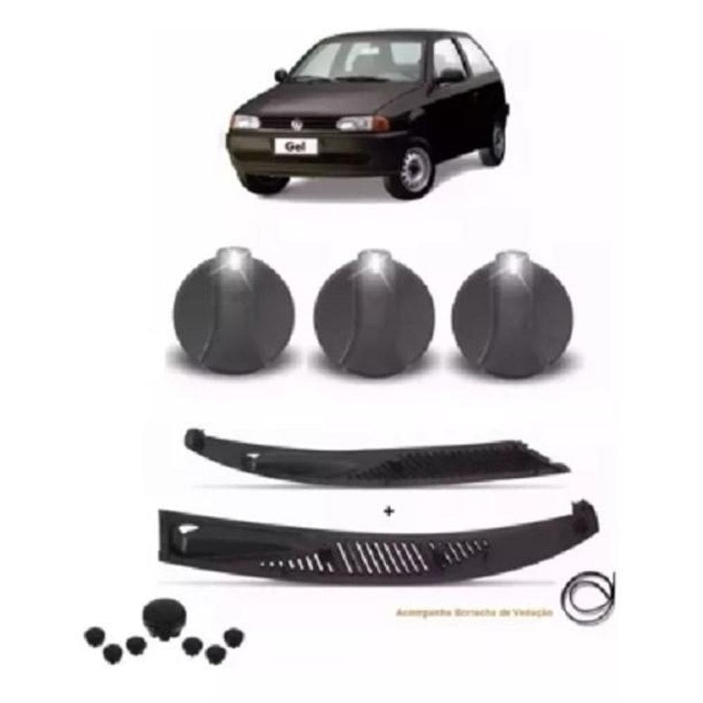 Kit Churrasqueira Grade Parabrisa 3 Botões Parati Saveiro G2