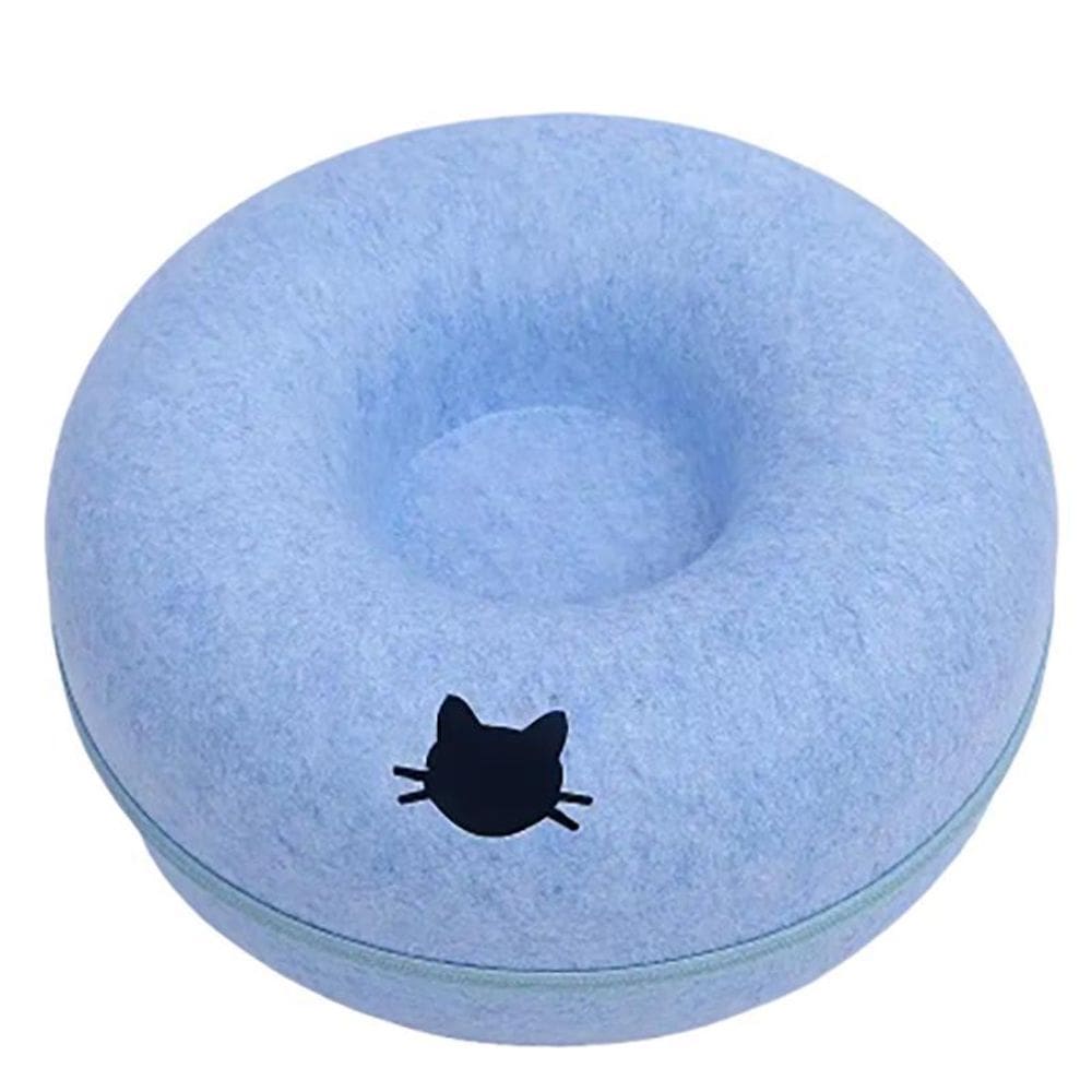 Cama Tunel Donuts Para Gato Diametro 60Cm - Azul