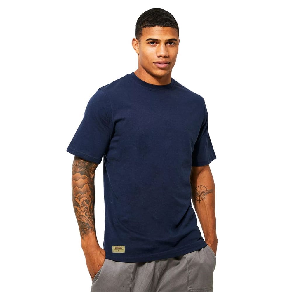 Camiseta Básica Azul Marinho Algodão Premium