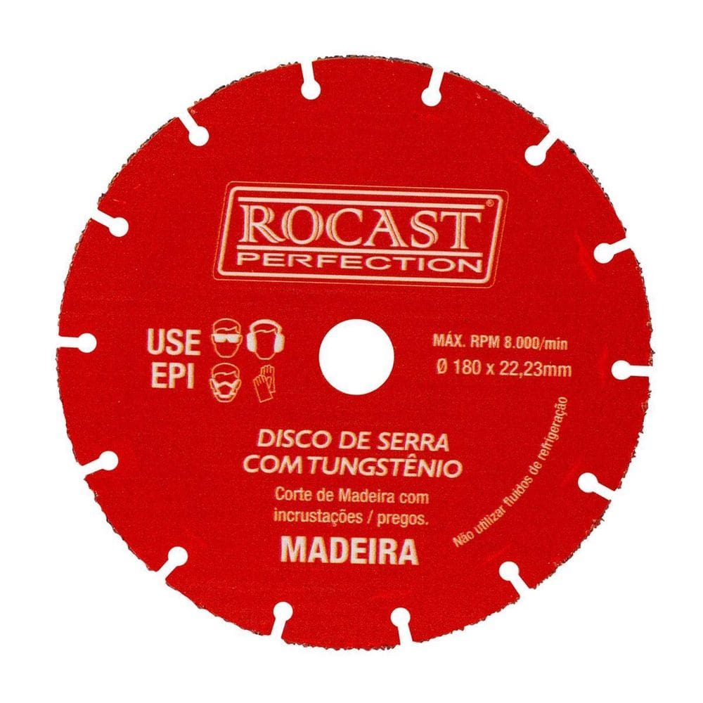 Disco De Serra Com Tungstênio 180X22,2Mm 245,0002 - Rocast