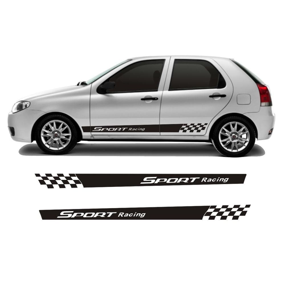Adesivo Sport Racing Palio 4 Portas Hatch Faixa Lateral