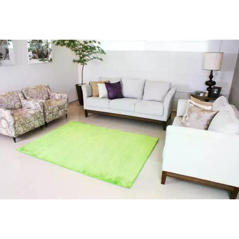 Tapete Para Quarto Super Soft C2 Verde 100X150 Cm