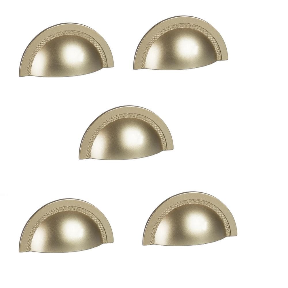 Kit 5 Puxador Shell Zen 64Mm Dourado Dourado Fosco