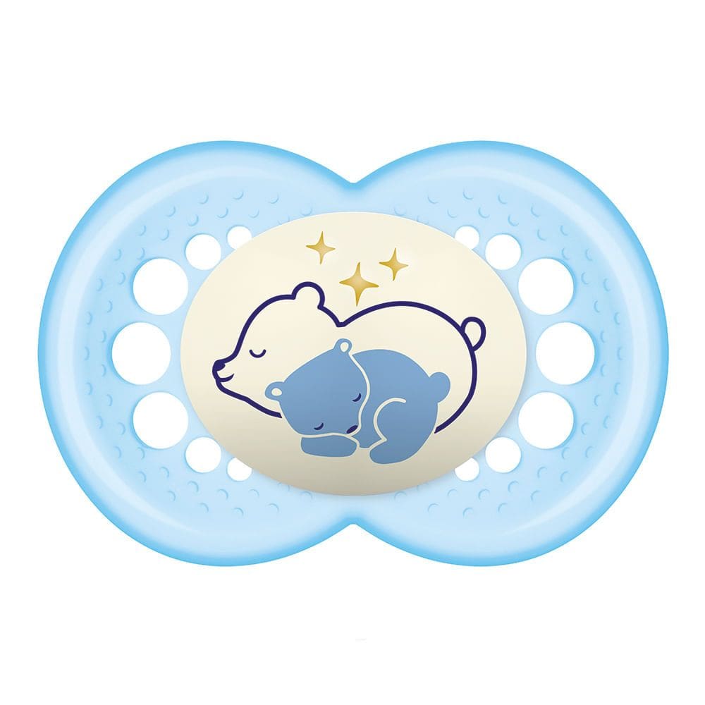 Chupeta Mam autêntico Night Skin Soft 6+ Meses Boys Desenhos e Cores diversas 1 Unidade Ref:2525
