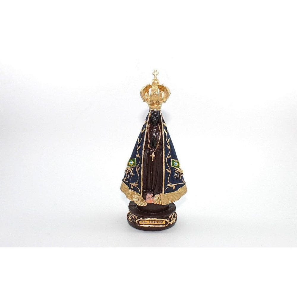 Imagem Nossa Senhora Aparecida Coroa Vazada Resina 22 Cm