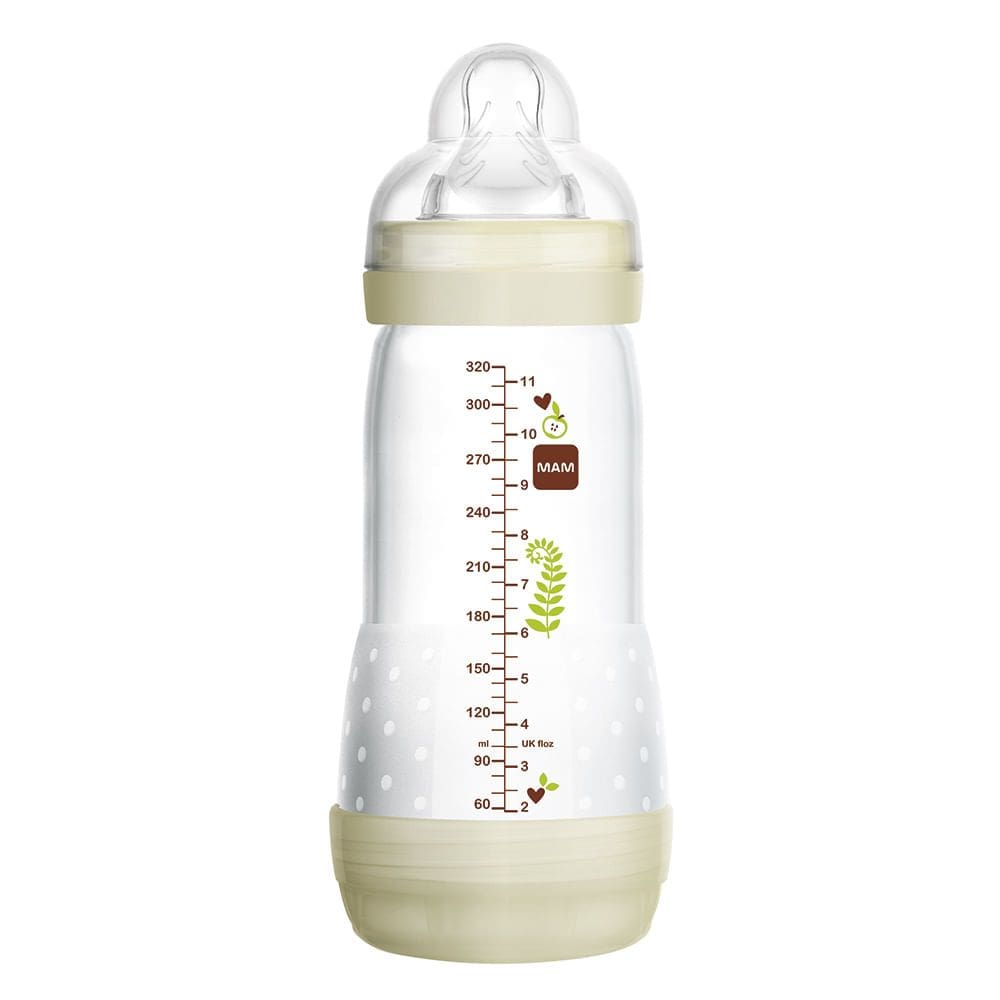 Mamadeira Mam Easy Start First Bottle Bico de Silicone Desenhos diversos 320ml 4+ Meses Neutra Ref:4679