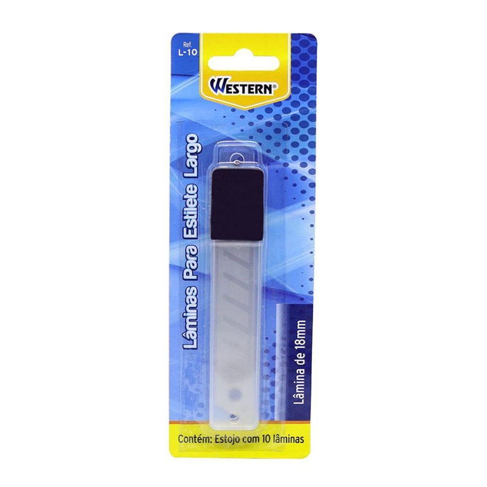 Lâmina Estilete Largo 18Mm 10 Peças Western