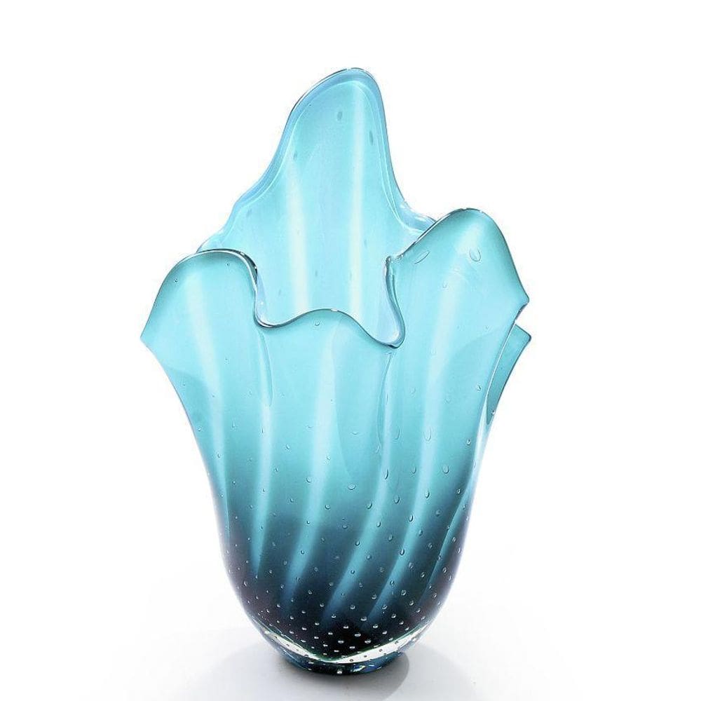 Vaso Em Cristal Murano Esmeralda - São Marcos 36Cm