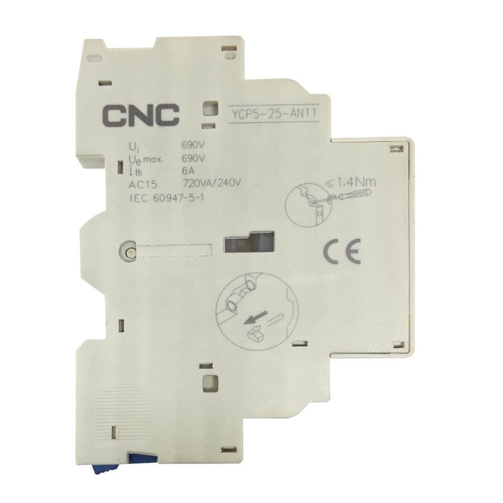 Bloco Auxiliar Disjuntor Motor YCP5-25-AN11 CNC 1NF+NA 690V
