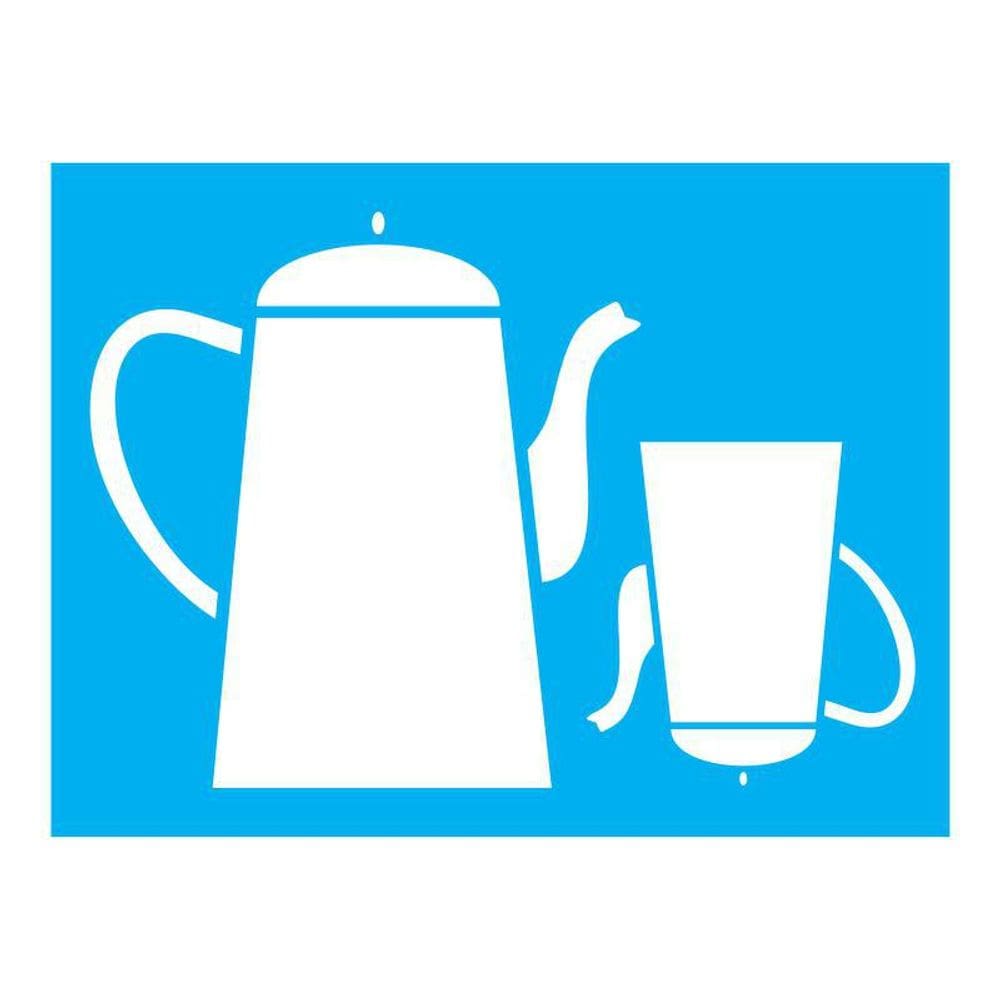 Stencil Tamako Bule Café Chá - 15X20Cm - Ref 868