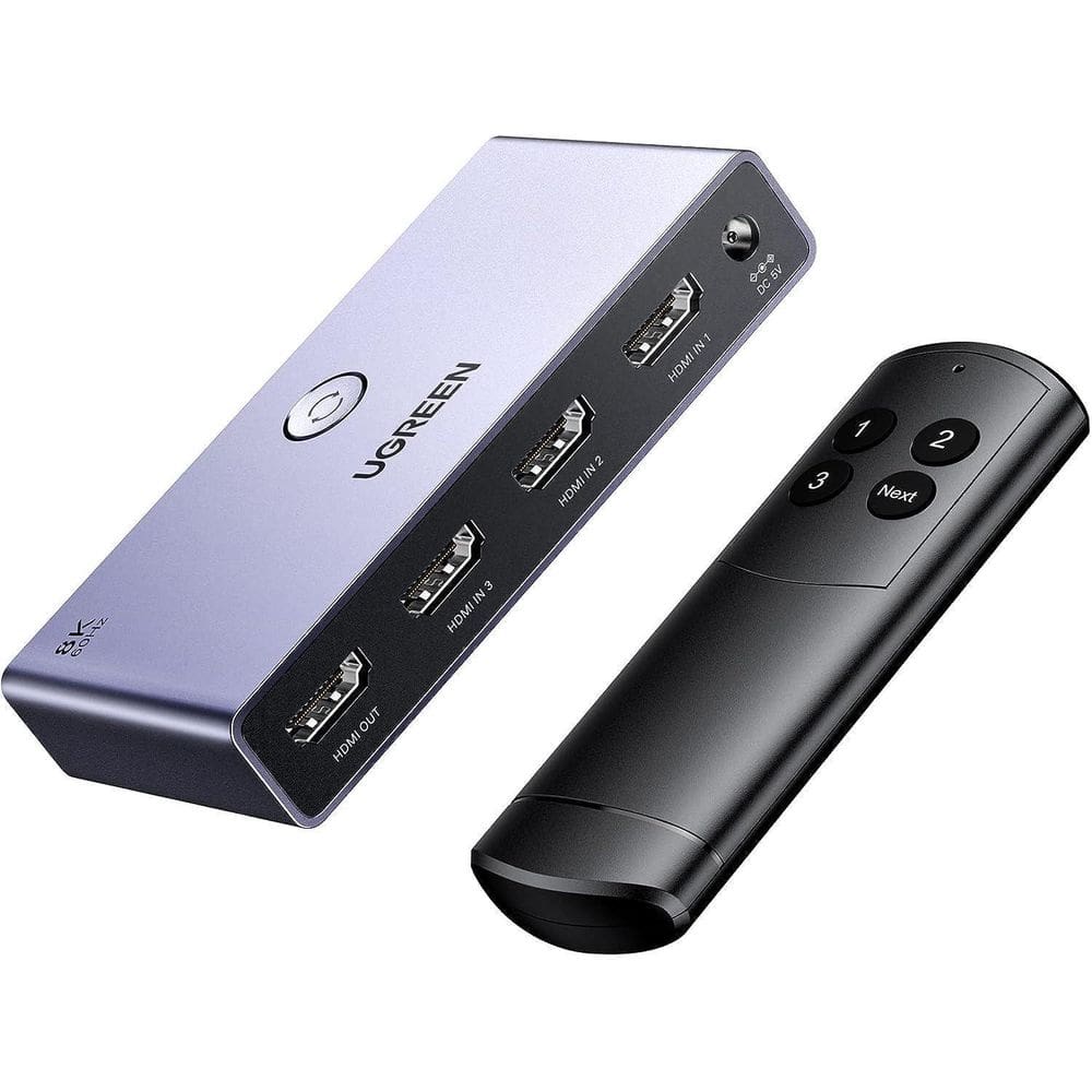 Interruptor Hdmi 2.1 8K 60Hz 4K 120Hz 3 Em 1 Com Controle