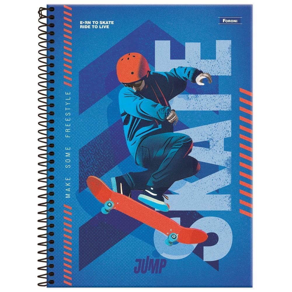 Caderno Univ 20 Matérias 400Fls 200X275Mm Jump Skate Foroni