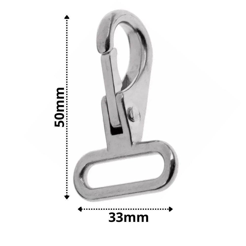 Mosquetão Inox Para Capota Toldo Lancha Barco