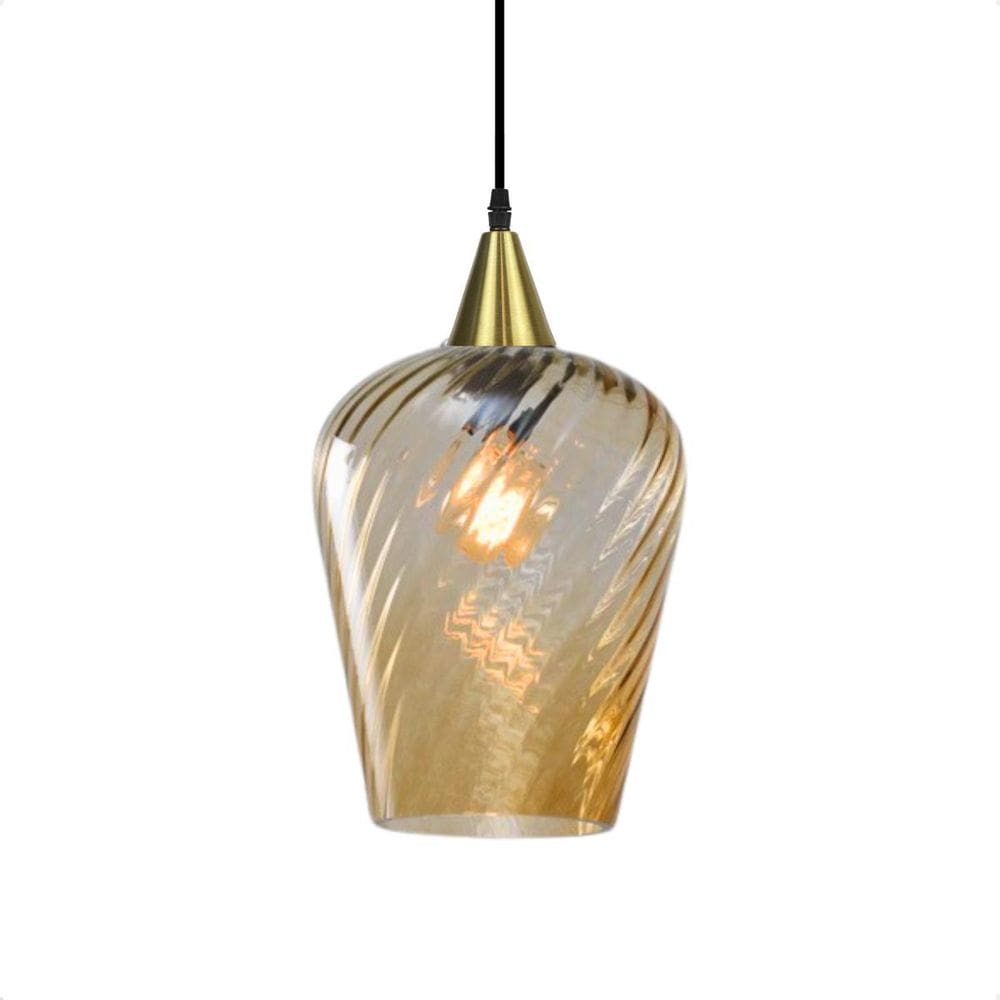 Pendente Taschibra Monalisa G Rigato Âmbar E27 Bivolt Ouro
