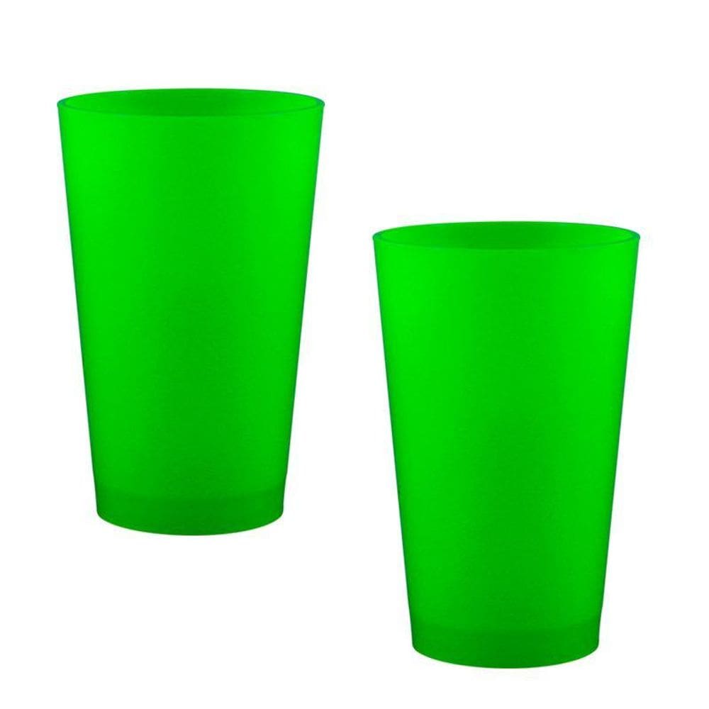 Kit 2 Copos Cancun Verde Neon 320Ml Plástico Premium