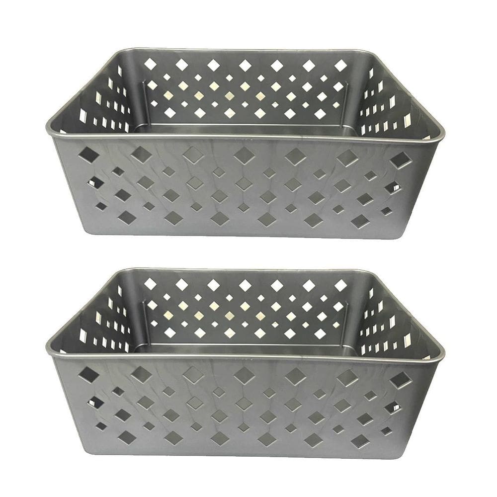 Cesto Organizador 123Organizei Cinza 19x13,5x6,5cm