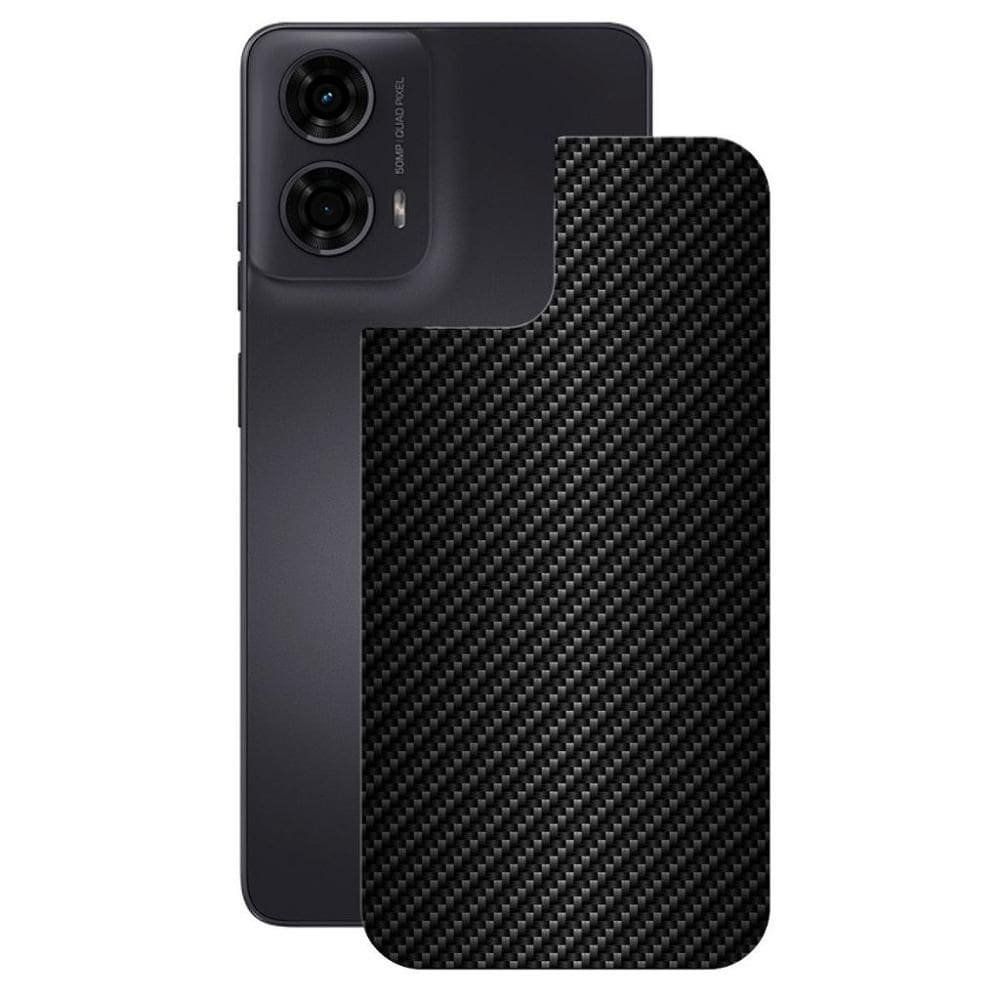 Película para Moto G24-Traseira Fibra Carbono Preta-Gshield