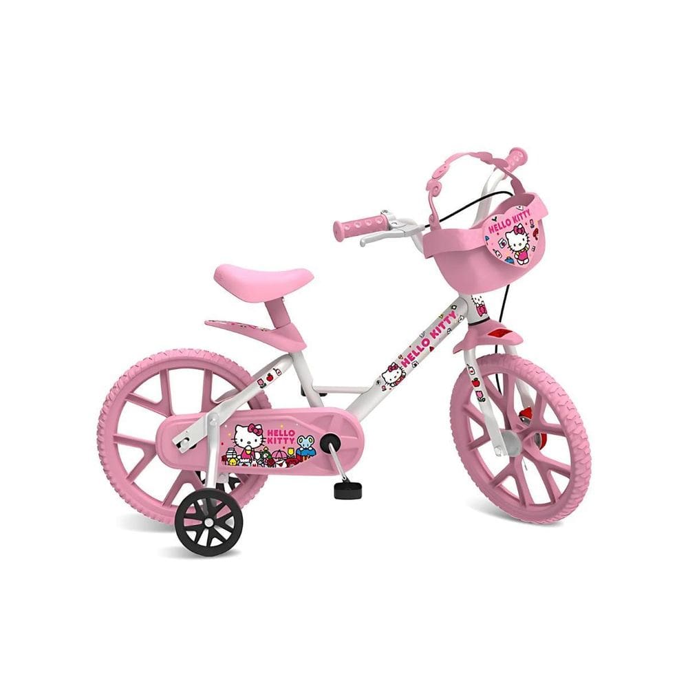 Bicicleta Aro 14 Hello Kitty Rosa Bandeirante