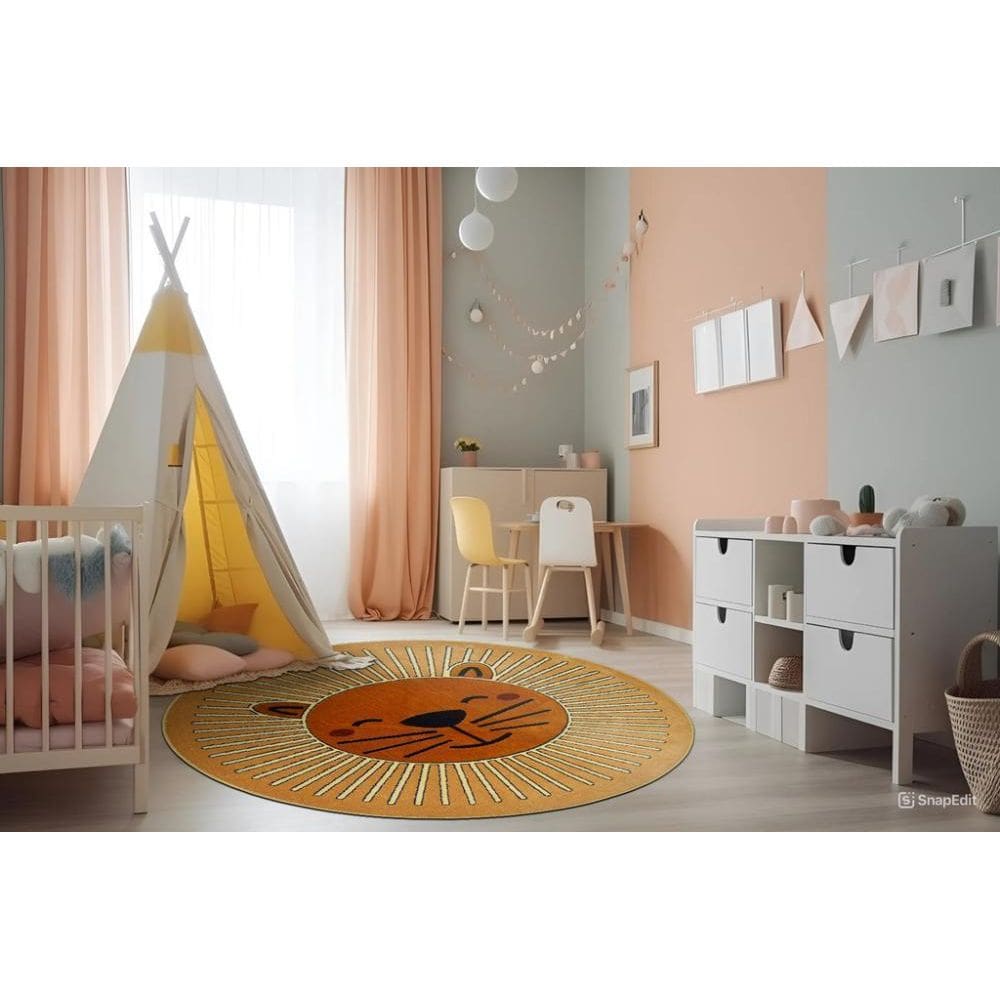 Tapete Redondo Kids Madagascar Leaozinho 125Cm