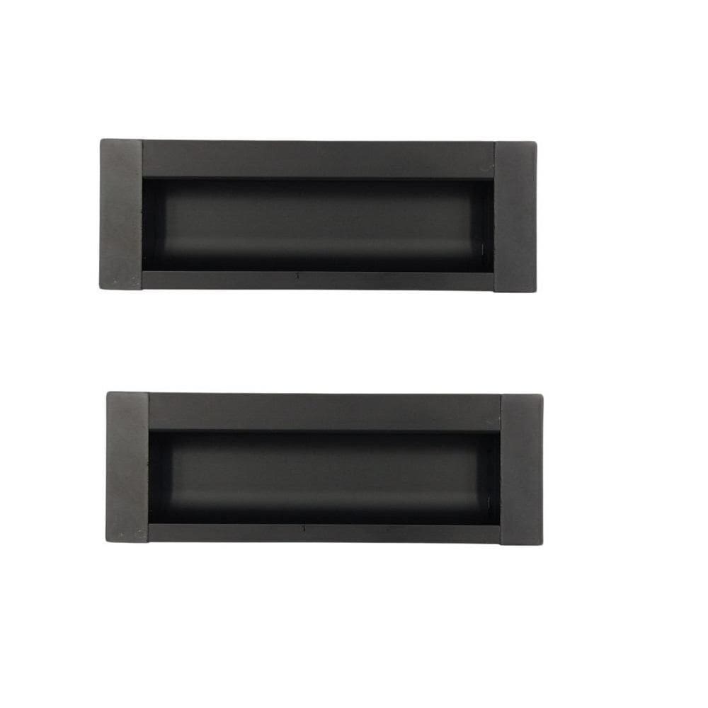Kit 2 Puxador Concha Preto Fosco Italy Line Il155 Metal 96Mm