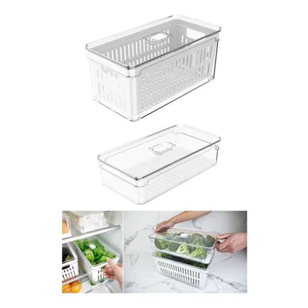 Kit 2 Organizador Geladeira Legumes Saladas Porta Frutas