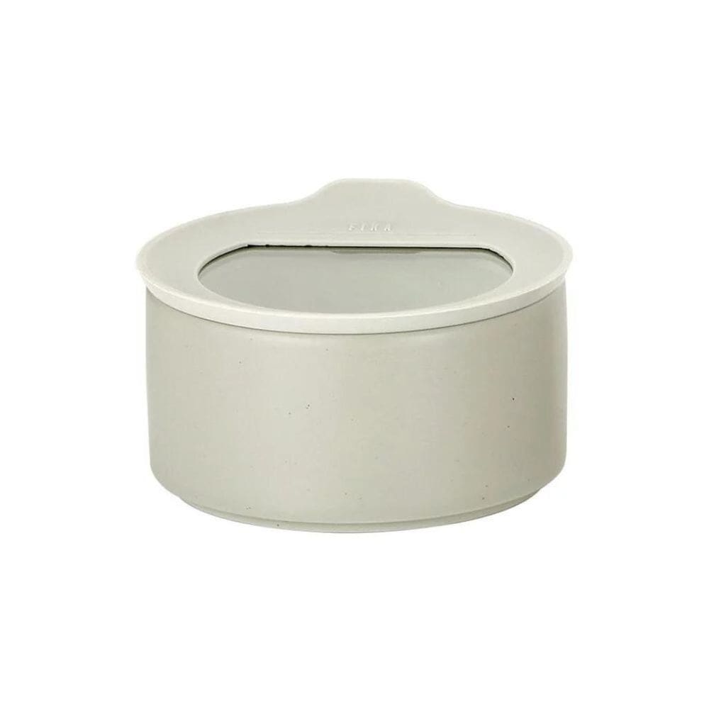 Pote Redondo De Cerâmica - Tampa De Vidro - 420Ml - Fika One