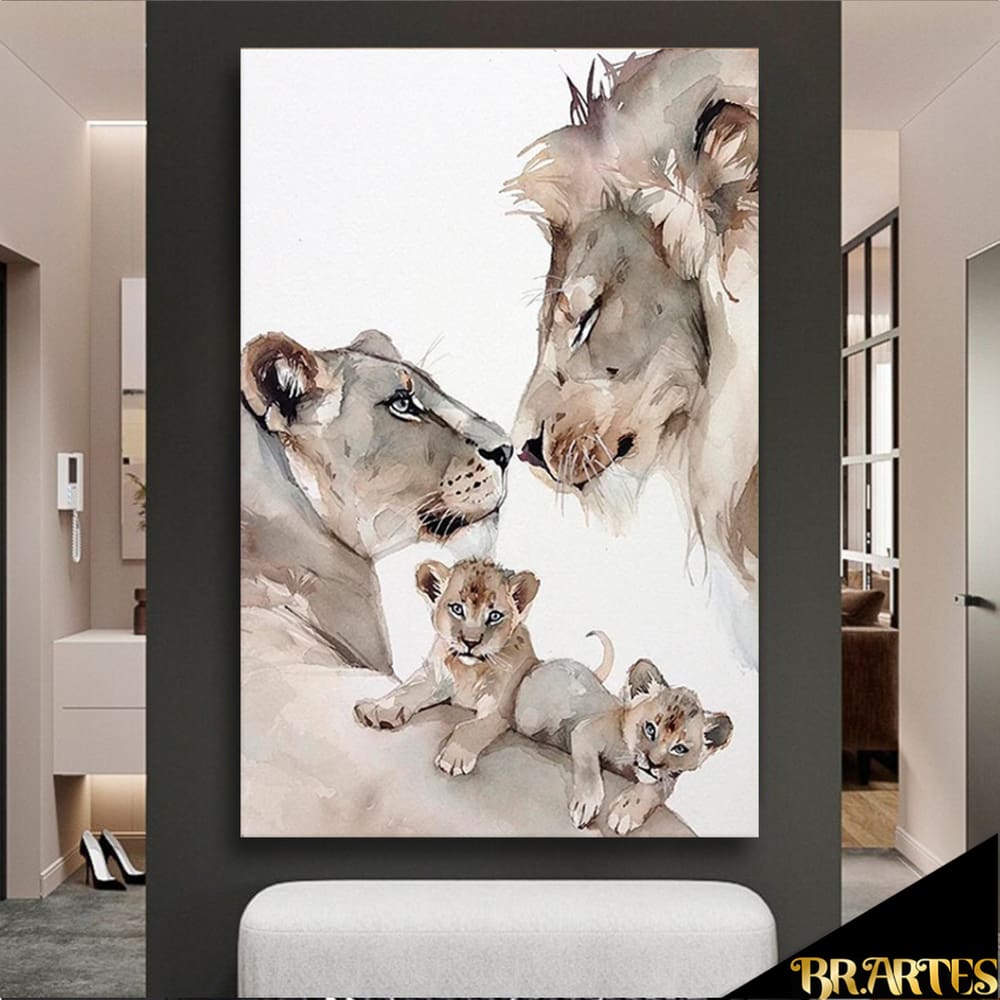 Quadro Decorativo Família Aquarela