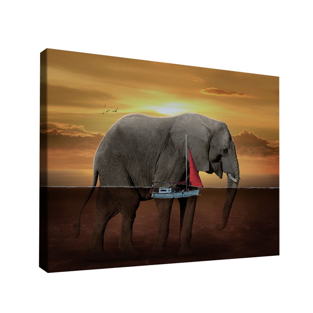 Quadro Decorativo Elefante Aquático