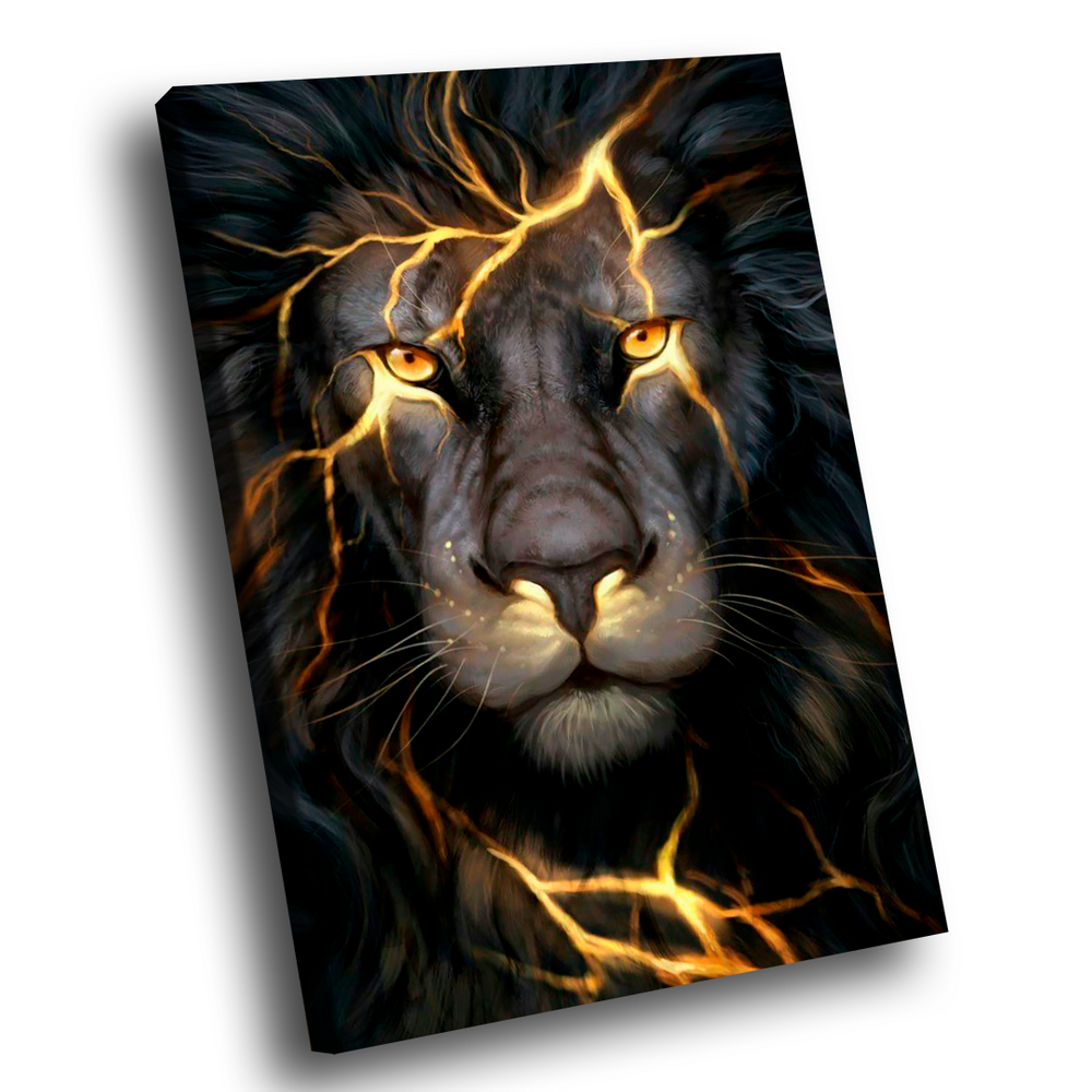 Quadro Decorativo Leão Iluminado