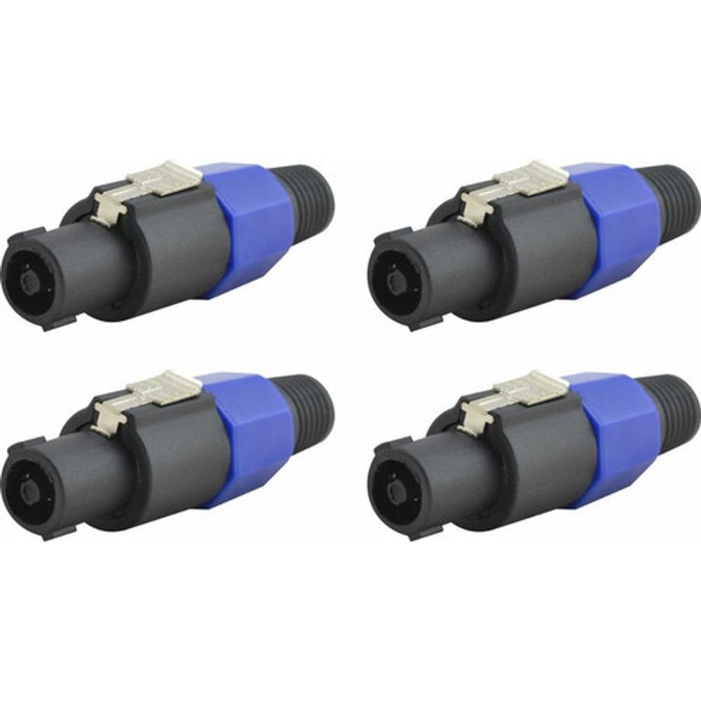 Kit 4 Conector Speakon Macho Linha 4 Vias Azul Tozz