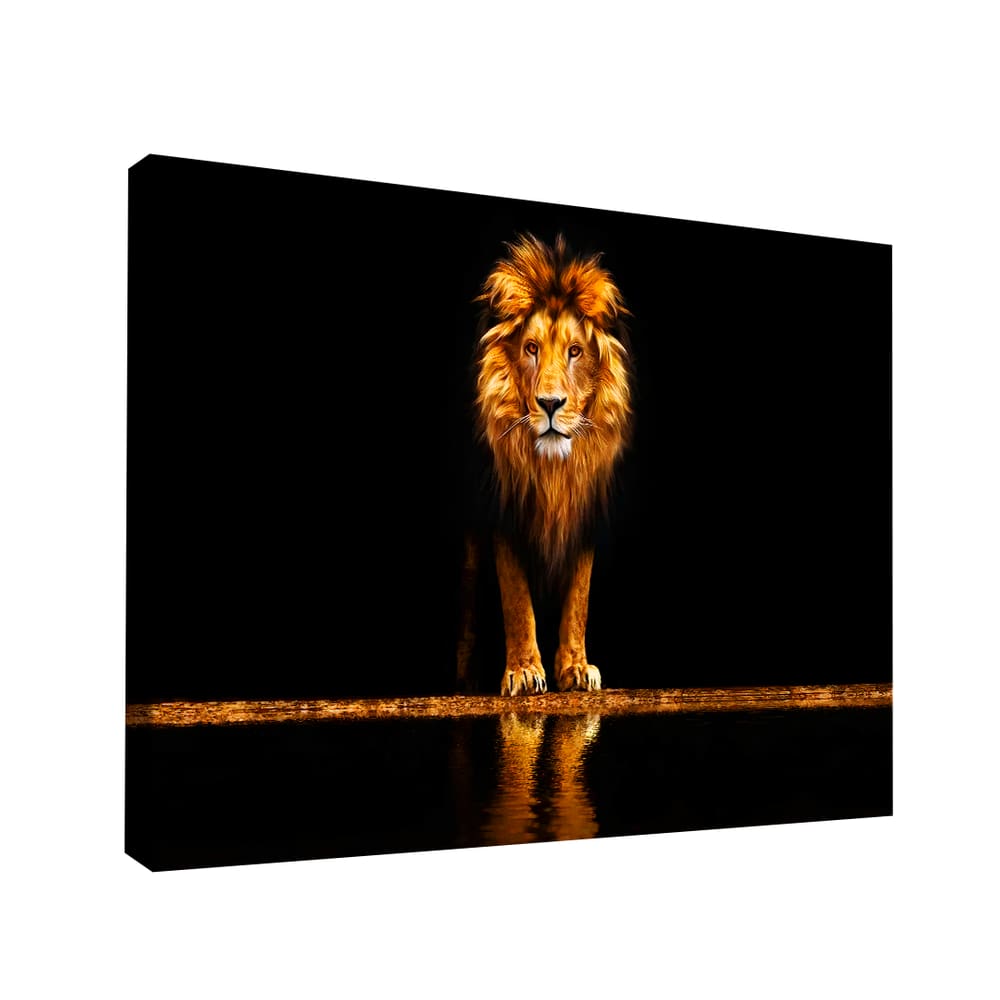 Quadro Decorativo Leão Ouro